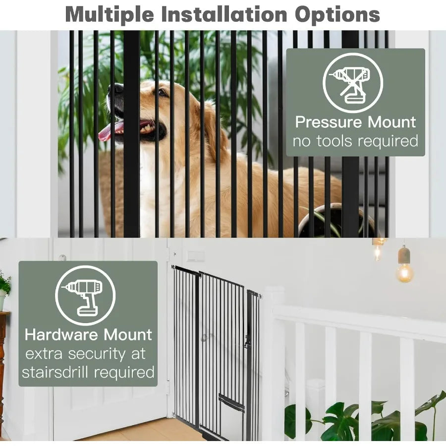 Dog Door Extra Tall Pet Gate With Cat Door Universal