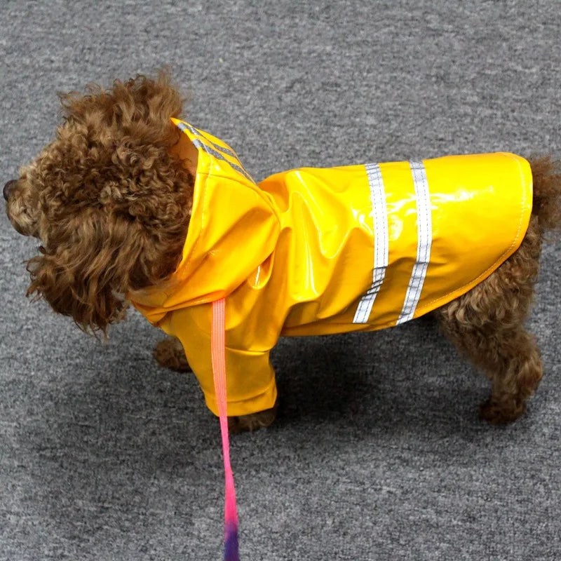 Waterproof Dog Raincoat With Hood PU Material For Dogs And Cats