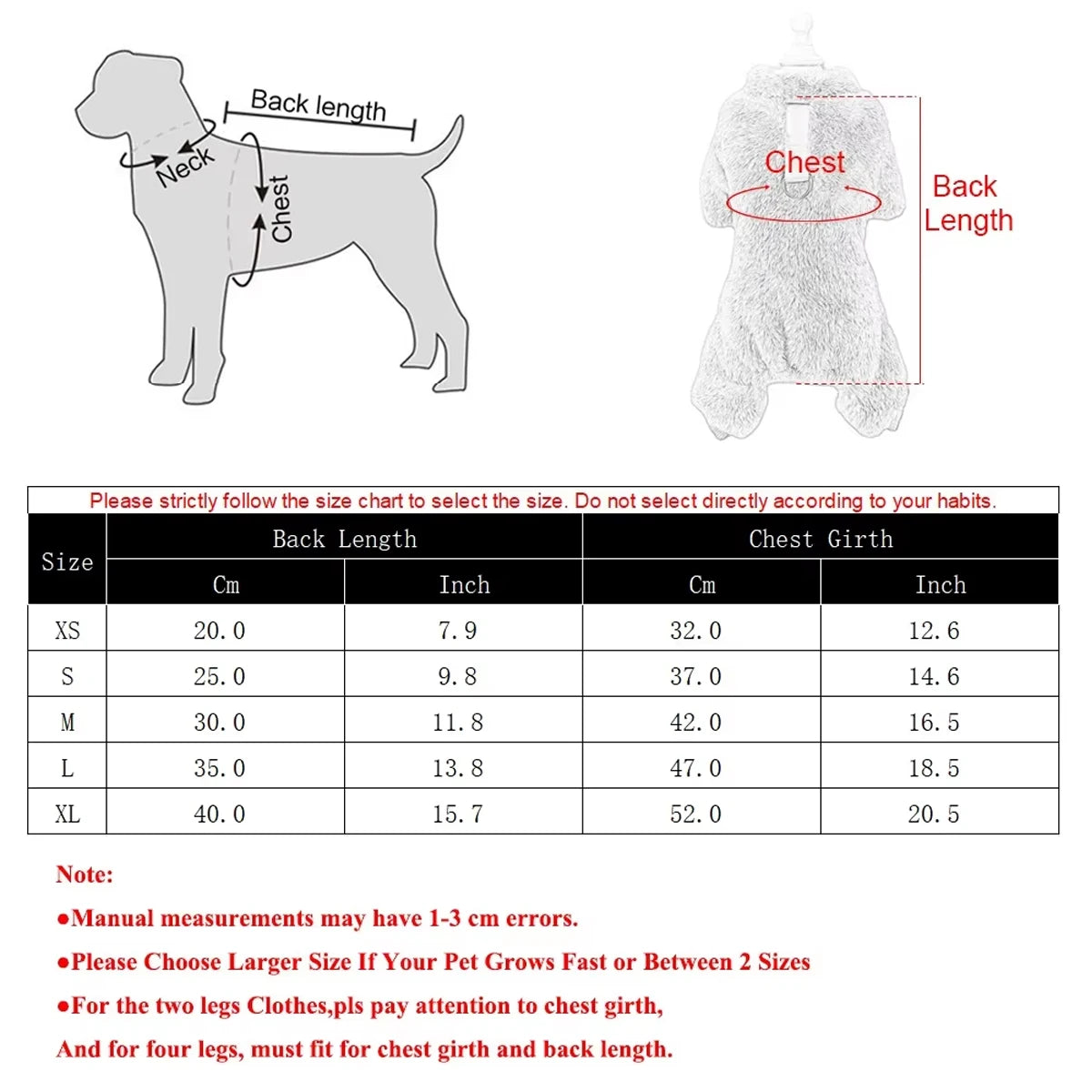 Winter Warm Flannel Dog Jumpsuit For Dogs And Cats