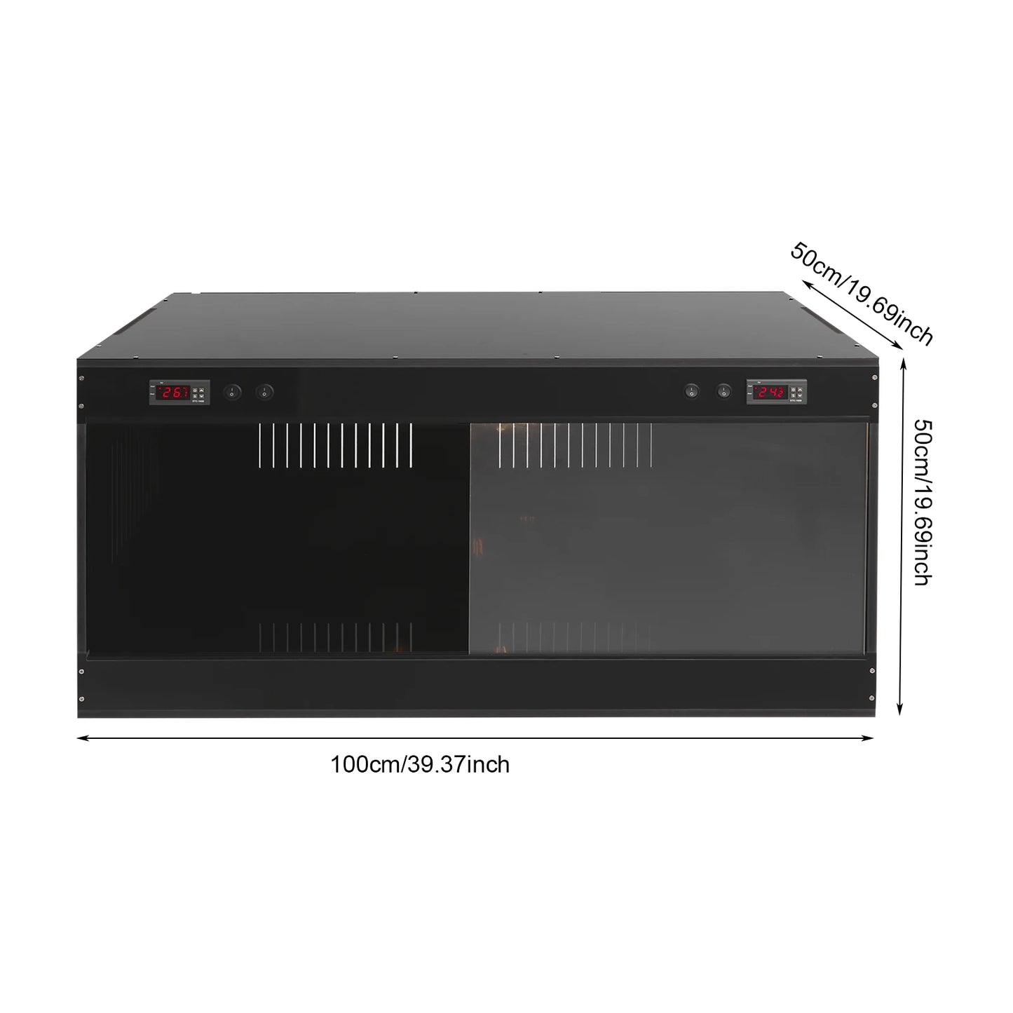 Reptile Tank Terrarium With Viewing Window And Dual Temperature Controllers