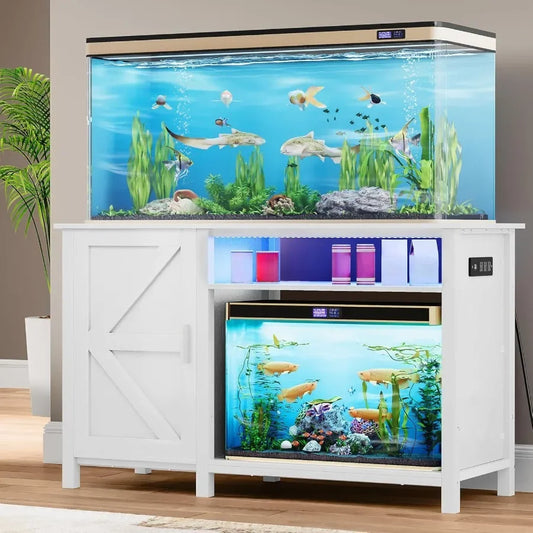 YITAHOME Aquarium Stand With Power Outlets RGB Light