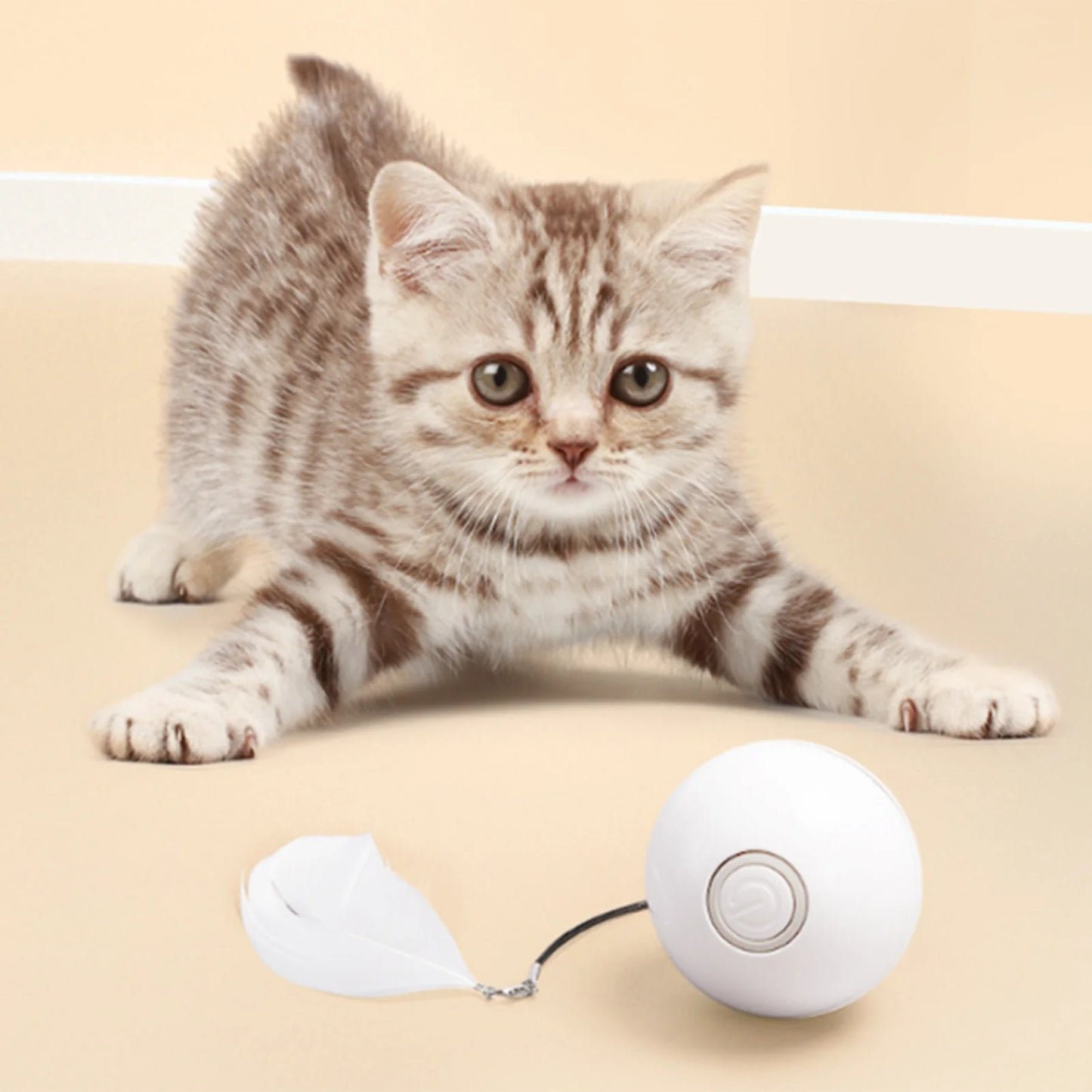 Auto Rolling Cat Toy Ball SelfMoving Interactive LED Indoor Play