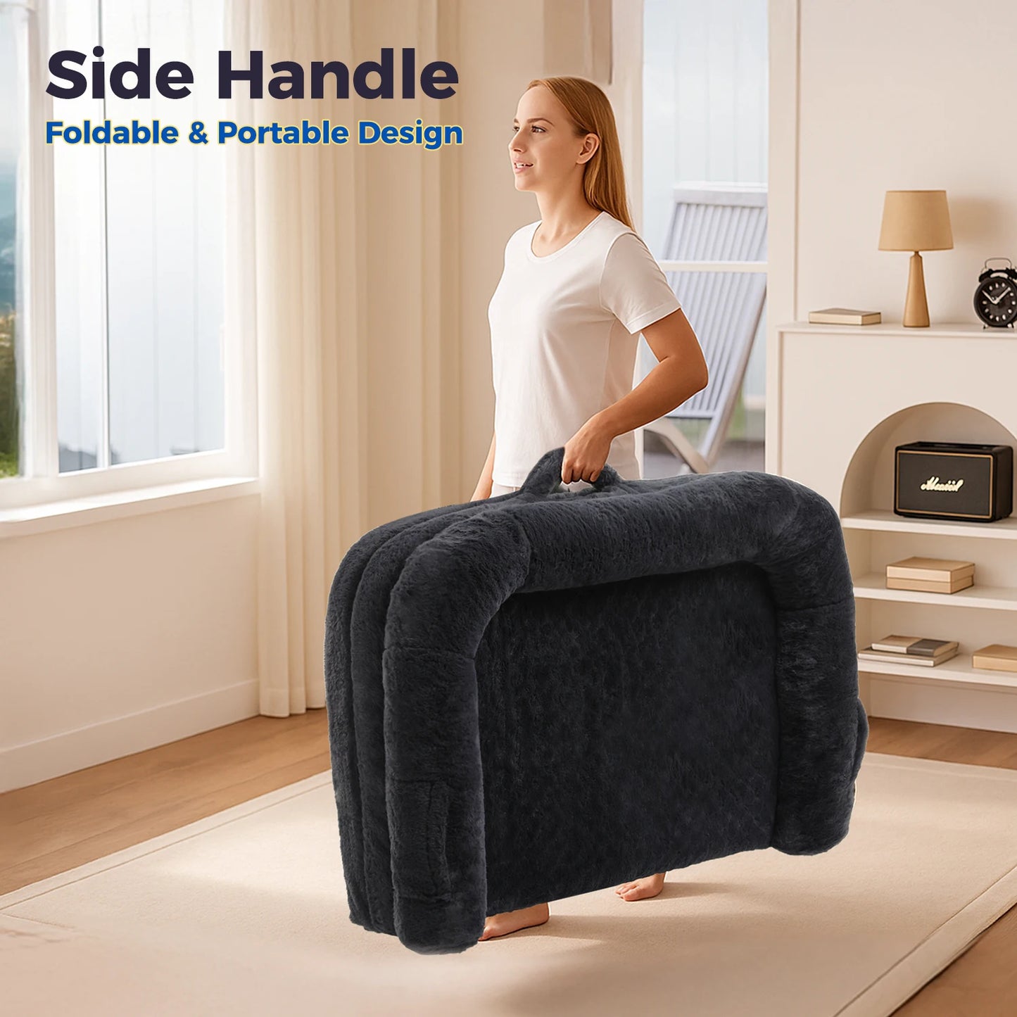 PEQULTICN Dog Bed Mat Foldable Portable Design Machine Washable