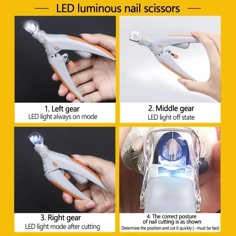 LED Pet Nail Clipper With Light For Dogs And Cats Claws