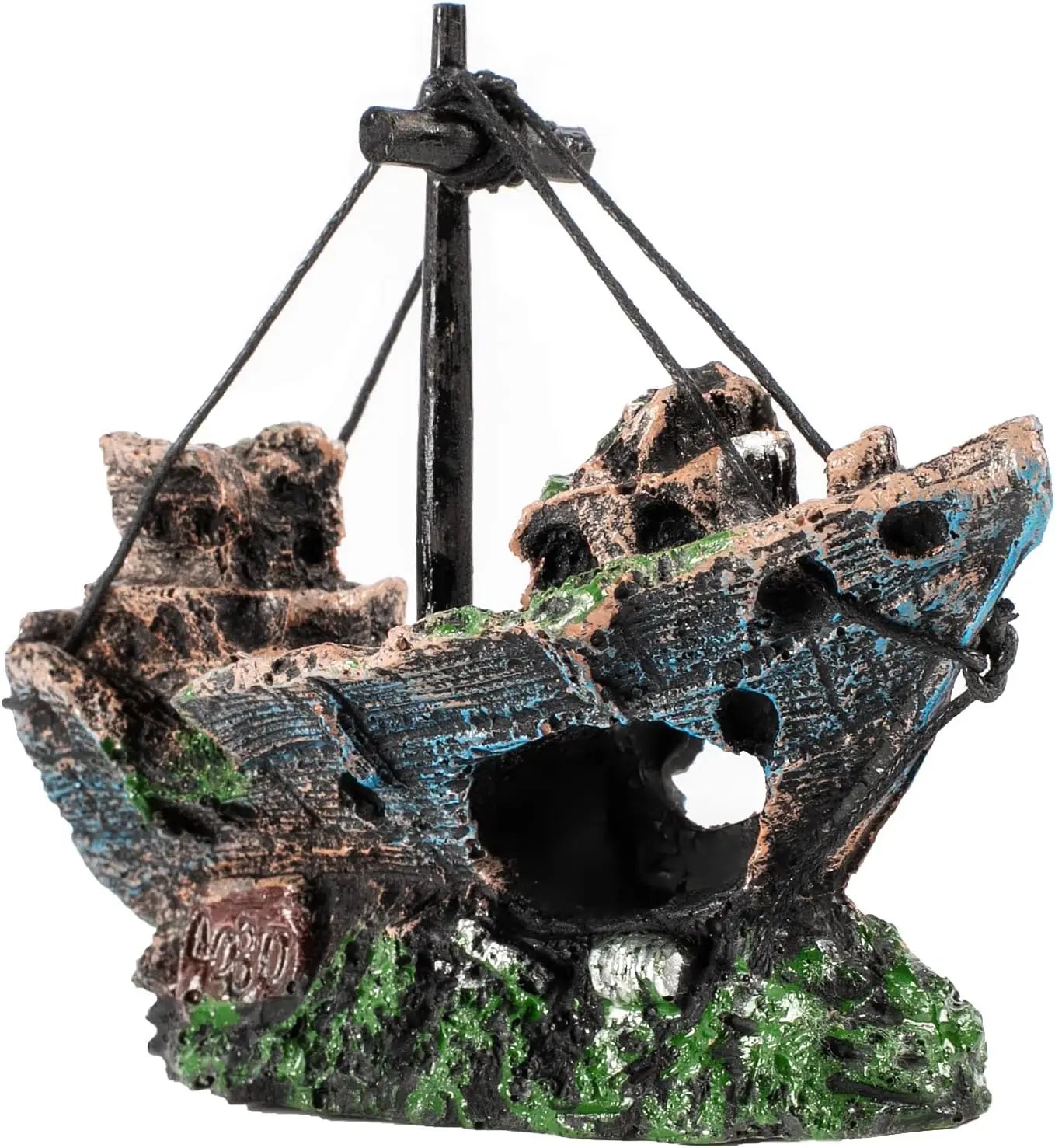 Hign-Concerned Resin Shipwreck Aquarium Decor For Fish Tanks