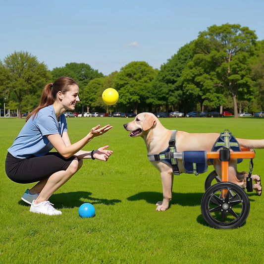 Dog Wheelchair For Back Legs Adjustable Two Wheels Lightweight Cart