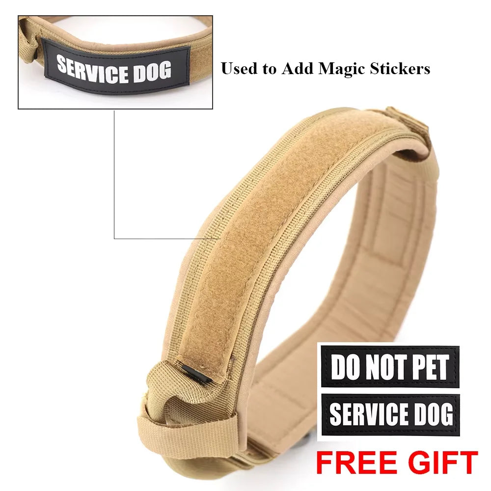Adjustable Tactical Dog Collar And Leash Set Training Control Handle