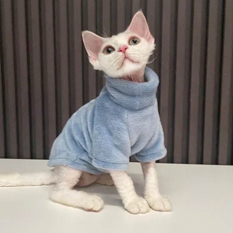 Hairless Sphynx Cat Winter Vest Sweater Warm Thickening