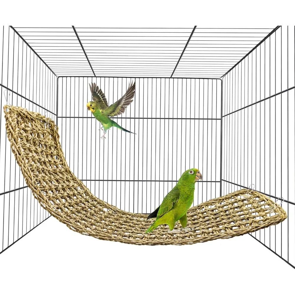 Zhejiang Seagrass Bird Mat Parrot Hammock Climbing Toy For Cage