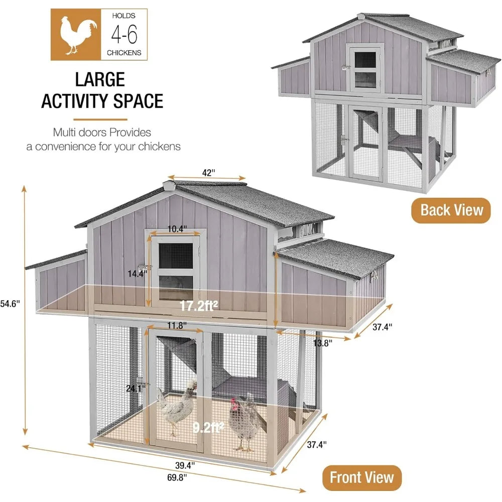 TANGXU Folding Chicken Coop Outdoor Hen House for 4-6 Chickens