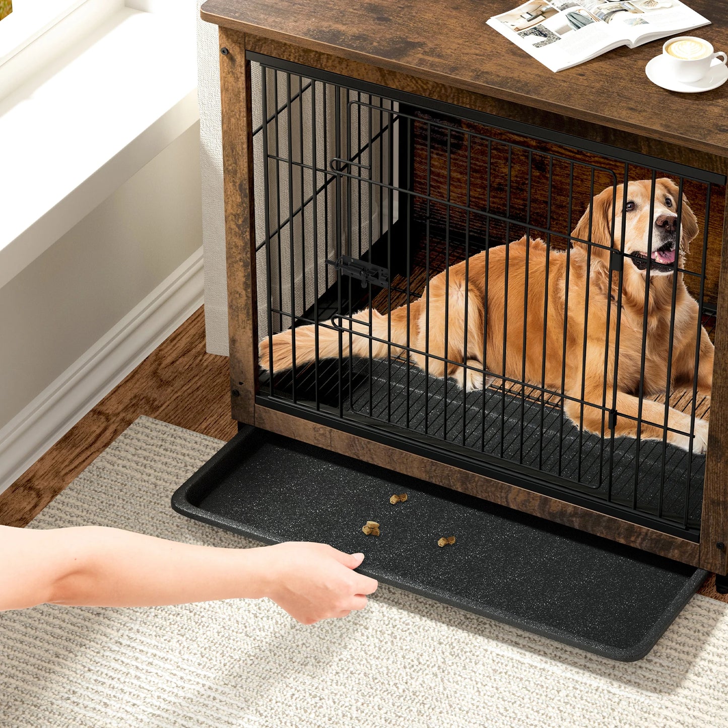 BINGOPAW Spacious Dog Cage End Table Kennel Crate For Indoor Use