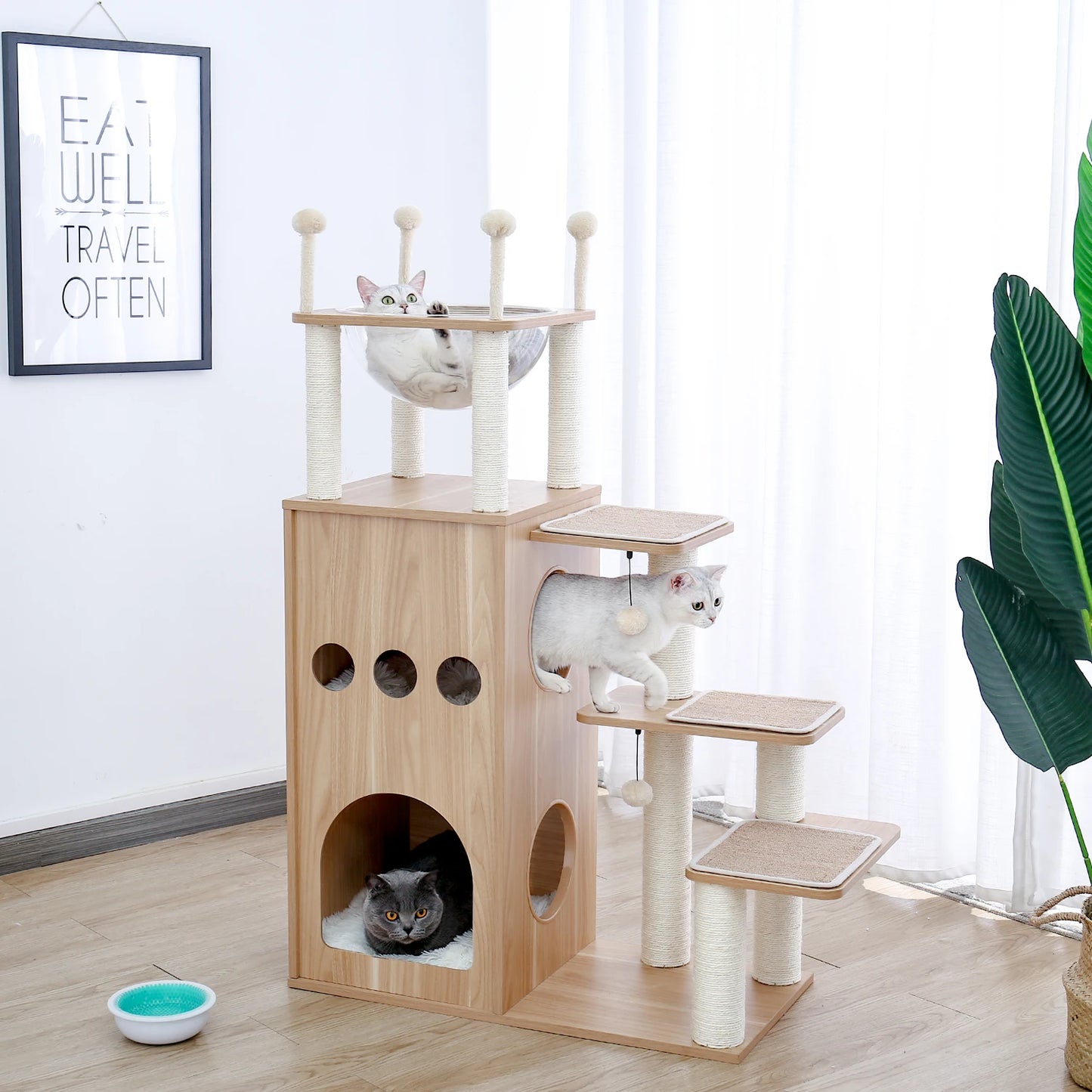 PAWZ Road Modern Cat Tree With Scratch Post For Large Cats