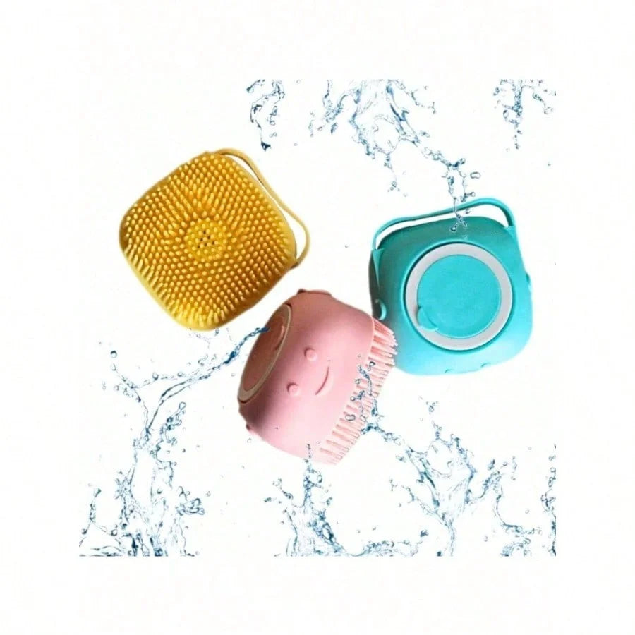Silicone Pet Shampoo Brush With Dispenser For Dogs And Cats