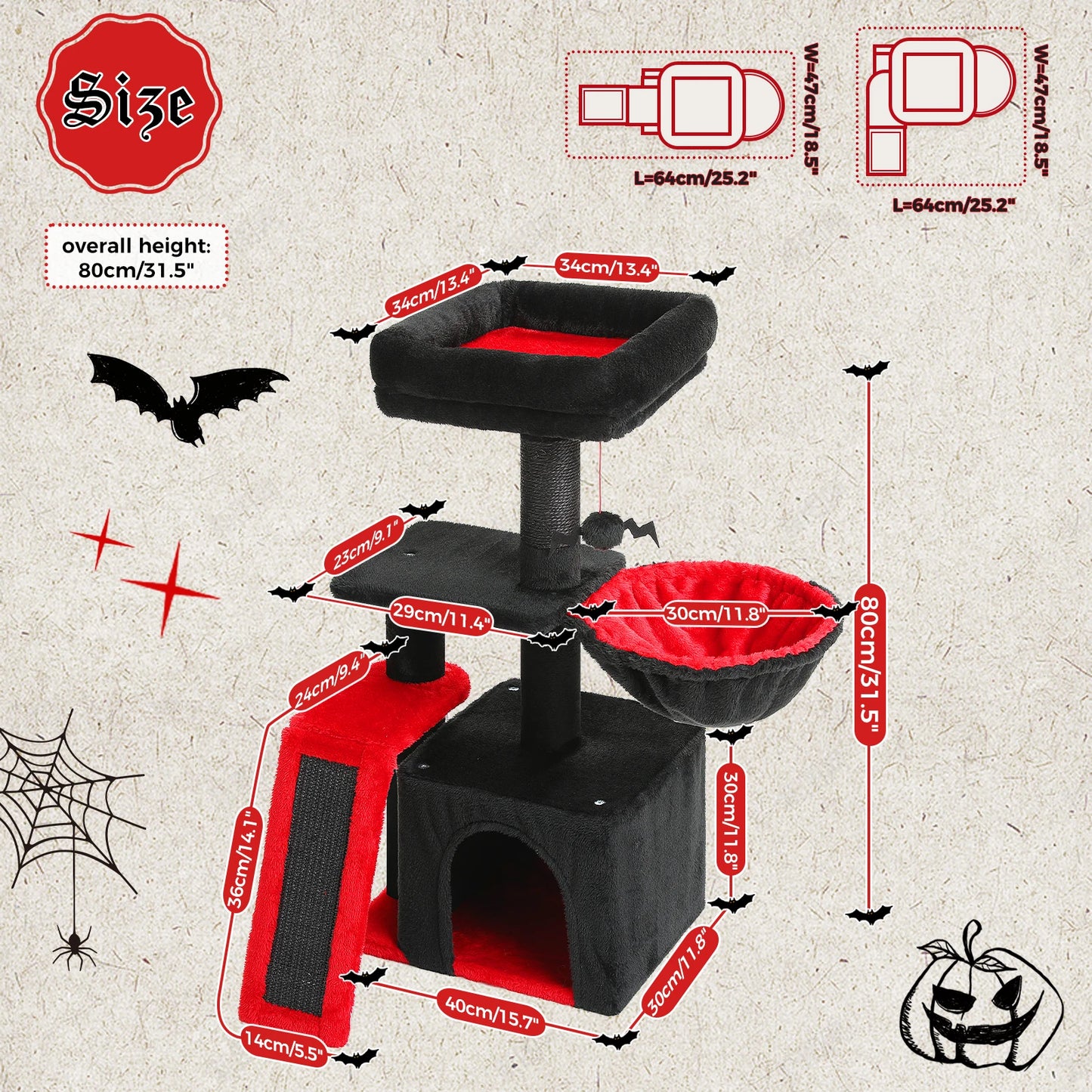 PAWZ Road Cat Tree Tower Three Tier Activity and Scratching