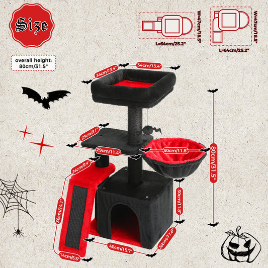 PAWZ Road Cat Tree Tower Three Tier Activity and Scratching