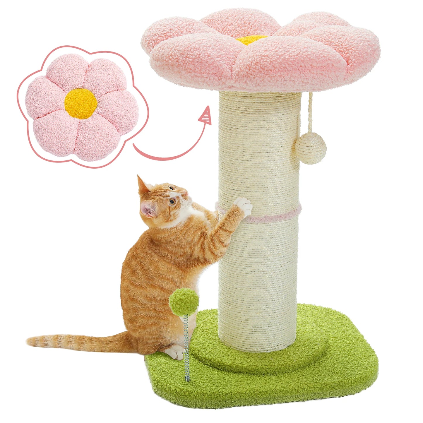 PEQULTICN Flower Cat Scratching Post Indoor Cat Tree