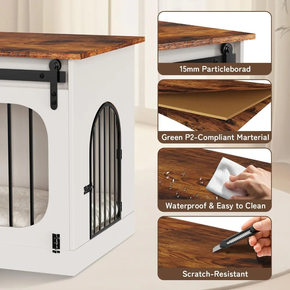 DAFIFY Dog Kennel Furniture With Cushion For Indoor Use