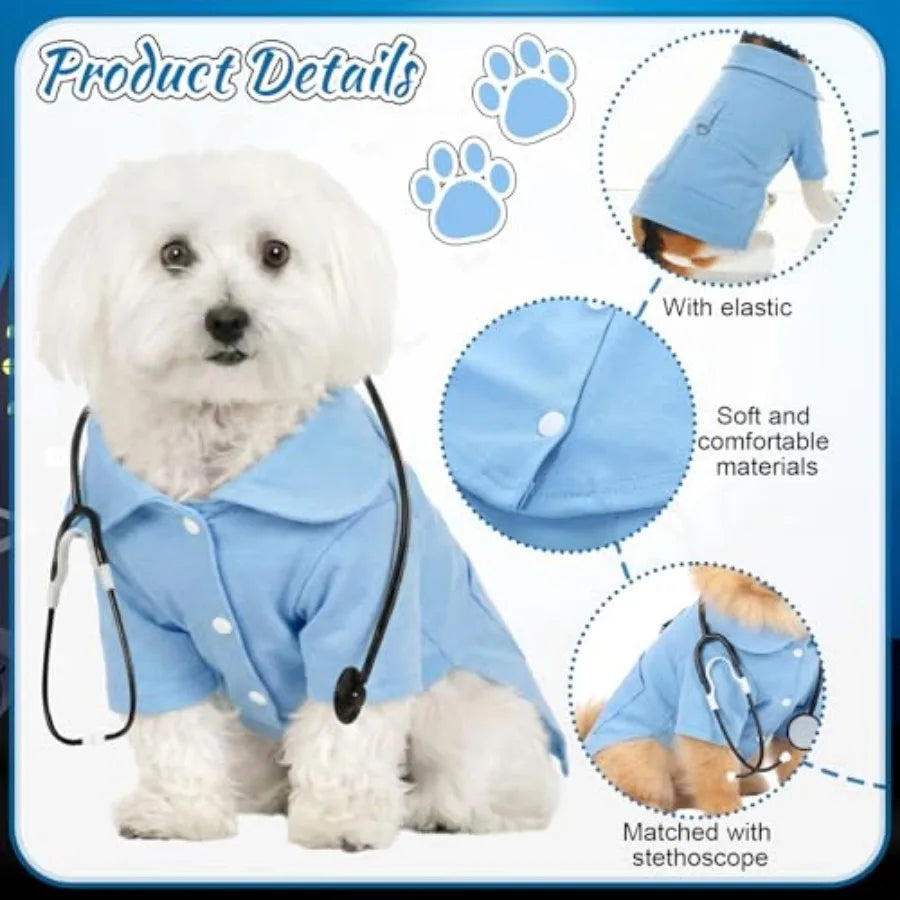 Pet Doctor Costume With Stethoscope Nurse Outfit For Dogs And Cats