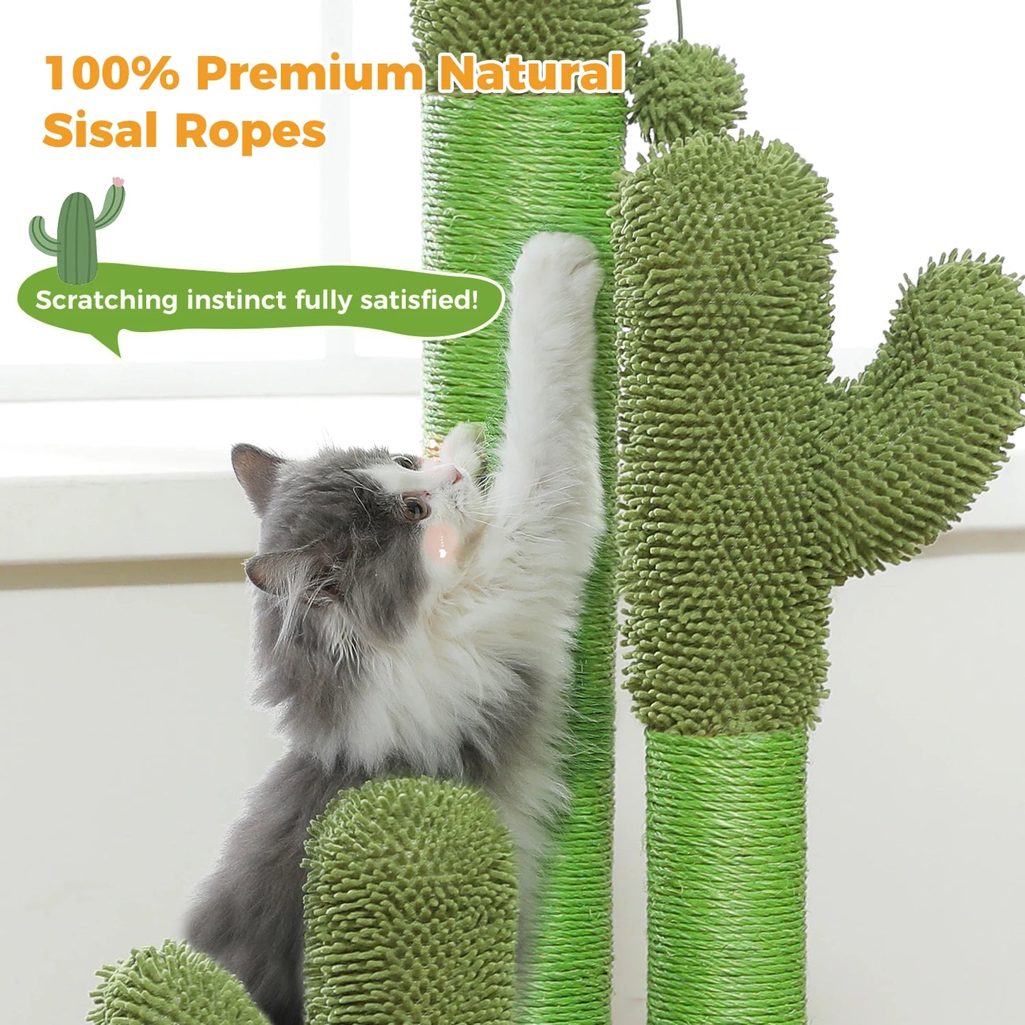 PAWZ Road Cactus Cat Scratching Post for Indoor Cats