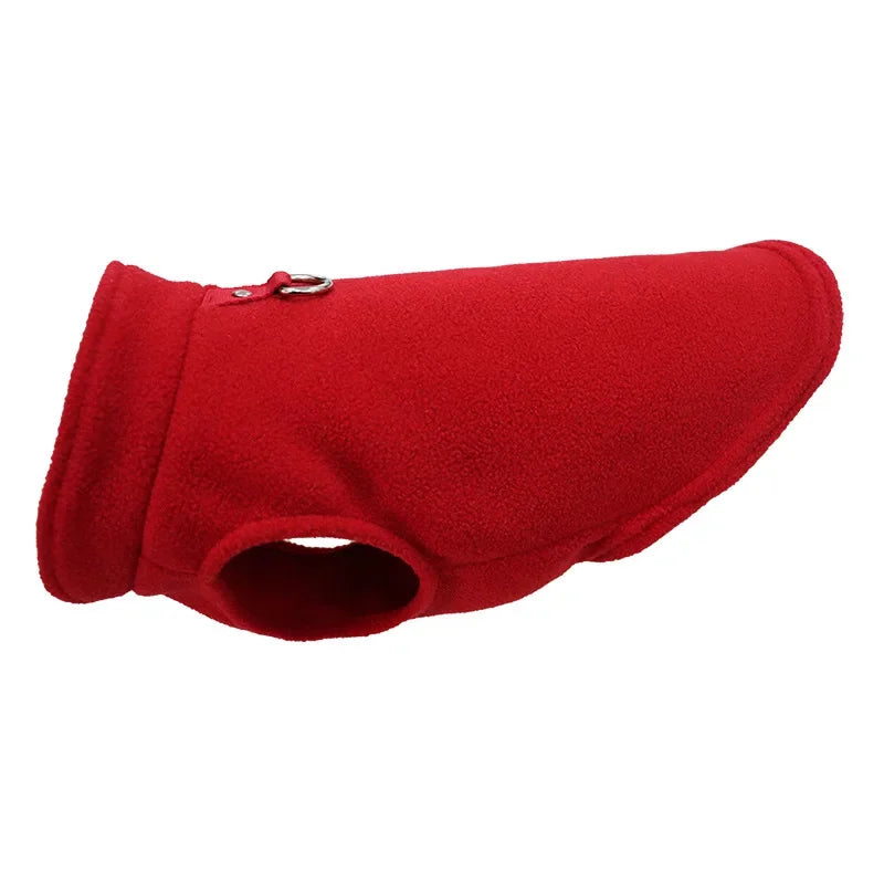 Warm Fleece Dog Coat With D-Ring For Small Dogs Cats