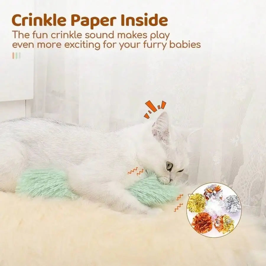 Catnip Plush Toys Set 3 Pack With Crinkle Sound And Interactive Indoor Toy