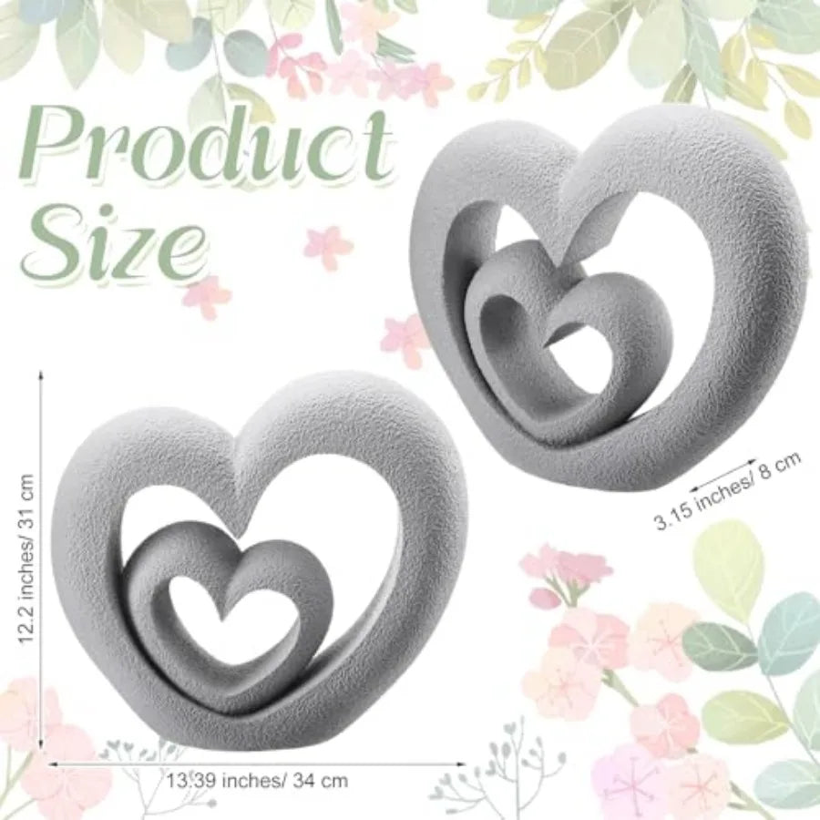 Nesting Heart Garden Sculpture Memorial Statue for Cemetery