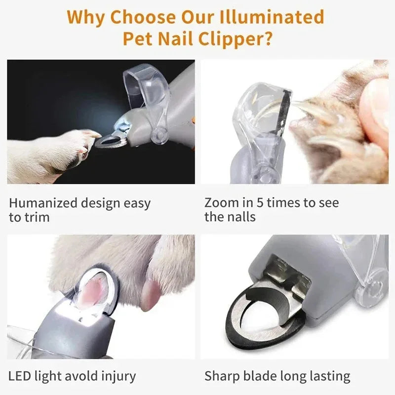 LED Pet Nail Clipper With Light For Dogs And Cats Claws
