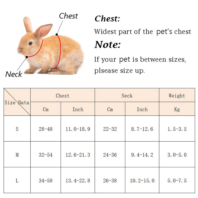 XLeiPet Gentleman Rabbit Cat Vest Harness With Bow Tie Leash