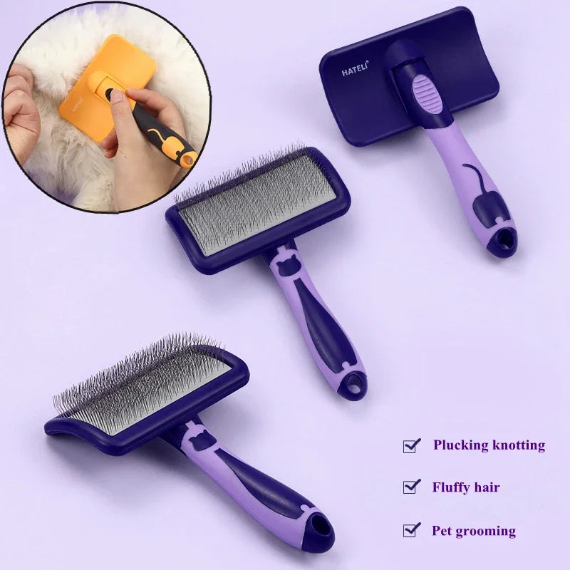 Dog Grooming Brush Stainless Steel Comb For Pets Hair Removal Massage