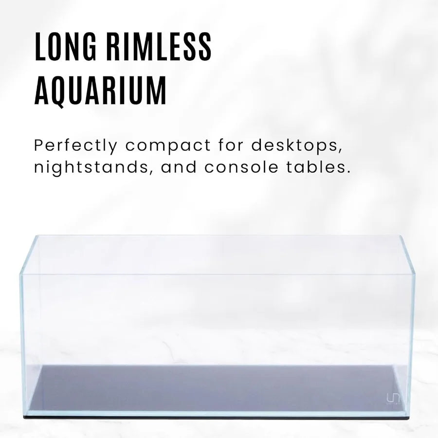 Ultra Clear Rimless Fish Tank With Mitered Edge Leveling Mat