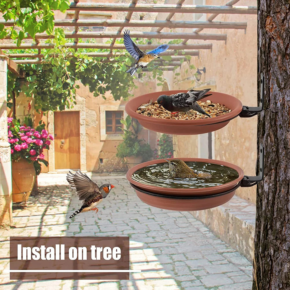 Shunmaii Hanging Bird Feeder Bowl For Balcony Railing Garden