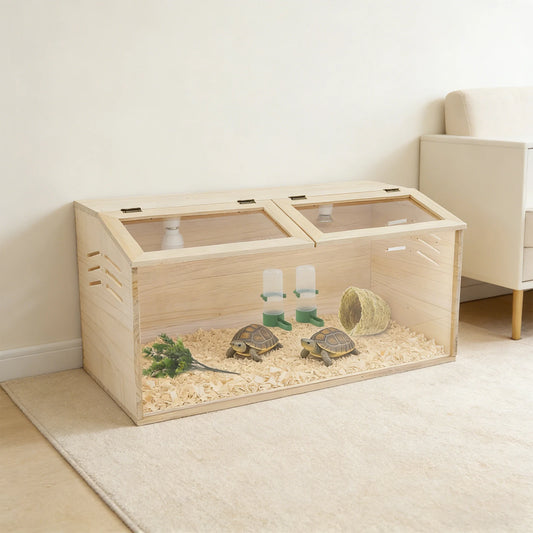 Wooden Chicken Brooder Box With Heating Lamp And Thermometer