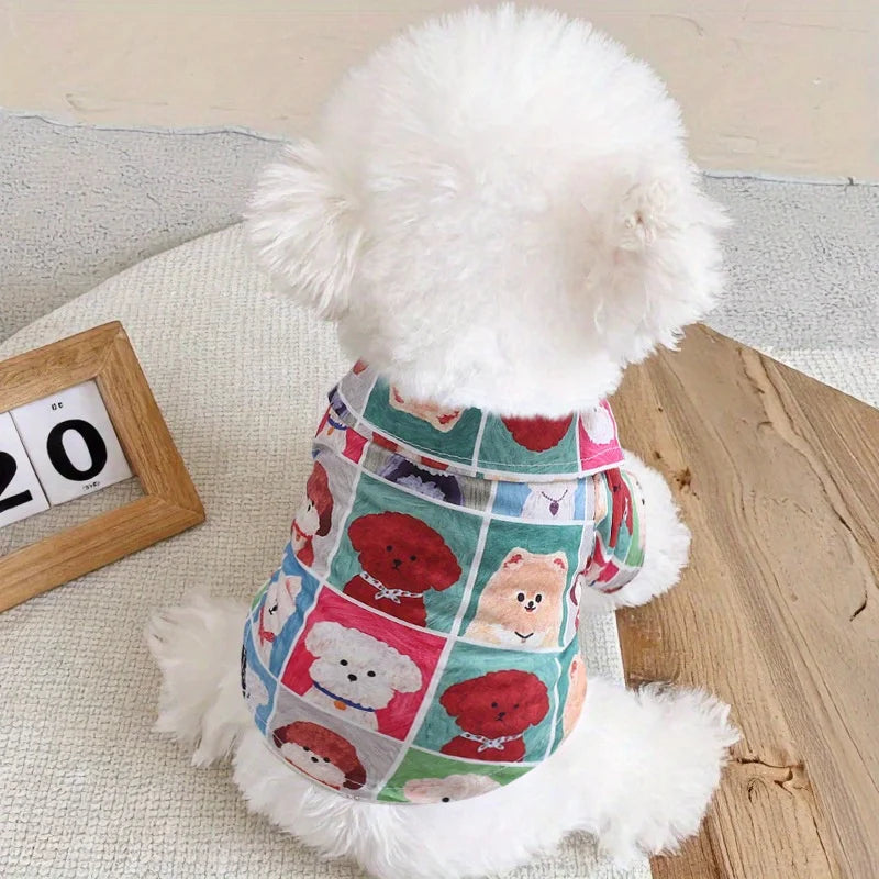Lightweight Plaid Breathable Dog Shirt For Bichon Frise Pet Apparel