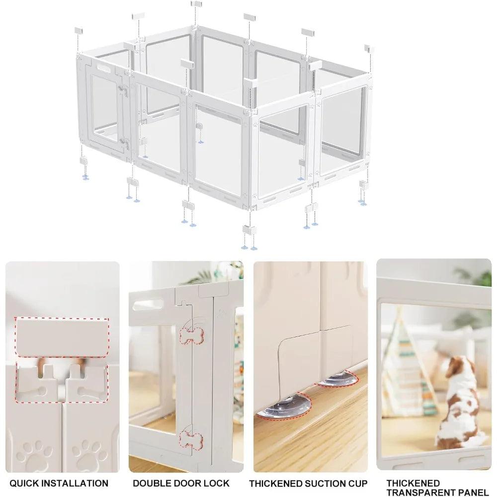 Acrylic Dog Playpen With Door For Puppies And Small Dogs