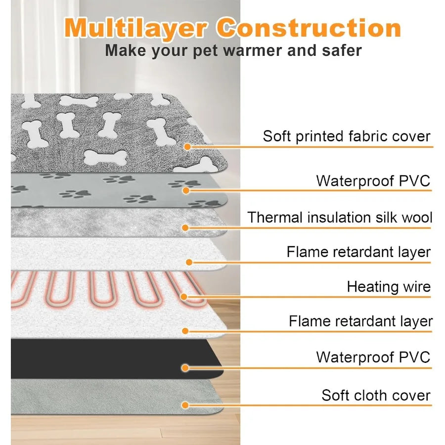 High Concerned Chemical Dog Heating Pad Waterproof With Temperature Control