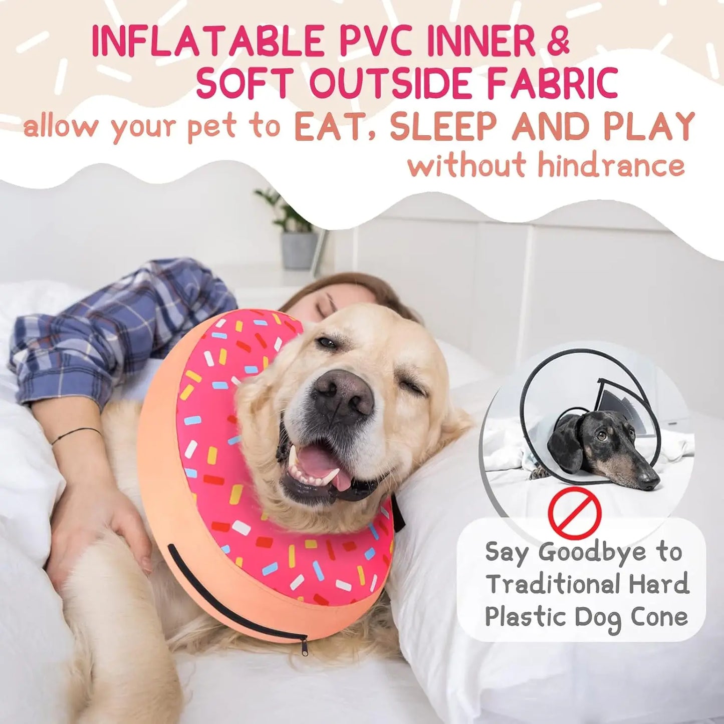 Soft Inflatable Dog Cone Collar Alternative For Post Surgery Recovery