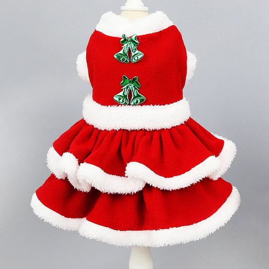 Guangdong Dog Christmas Costume Fleece Dress For Pets