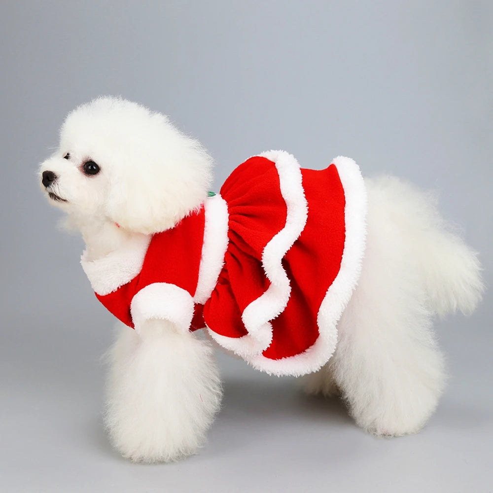 Guangdong Dog Christmas Costume Fleece Dress For Pets