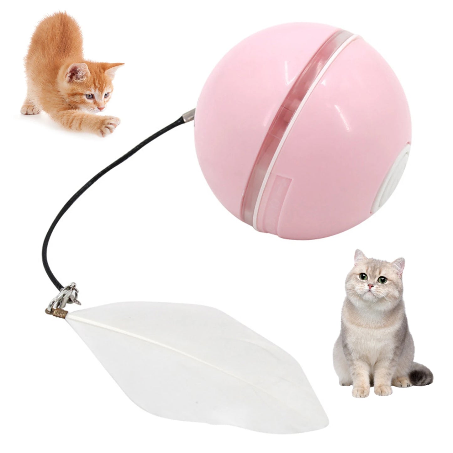 Auto Rolling Cat Toy Ball SelfMoving Interactive LED Indoor Play