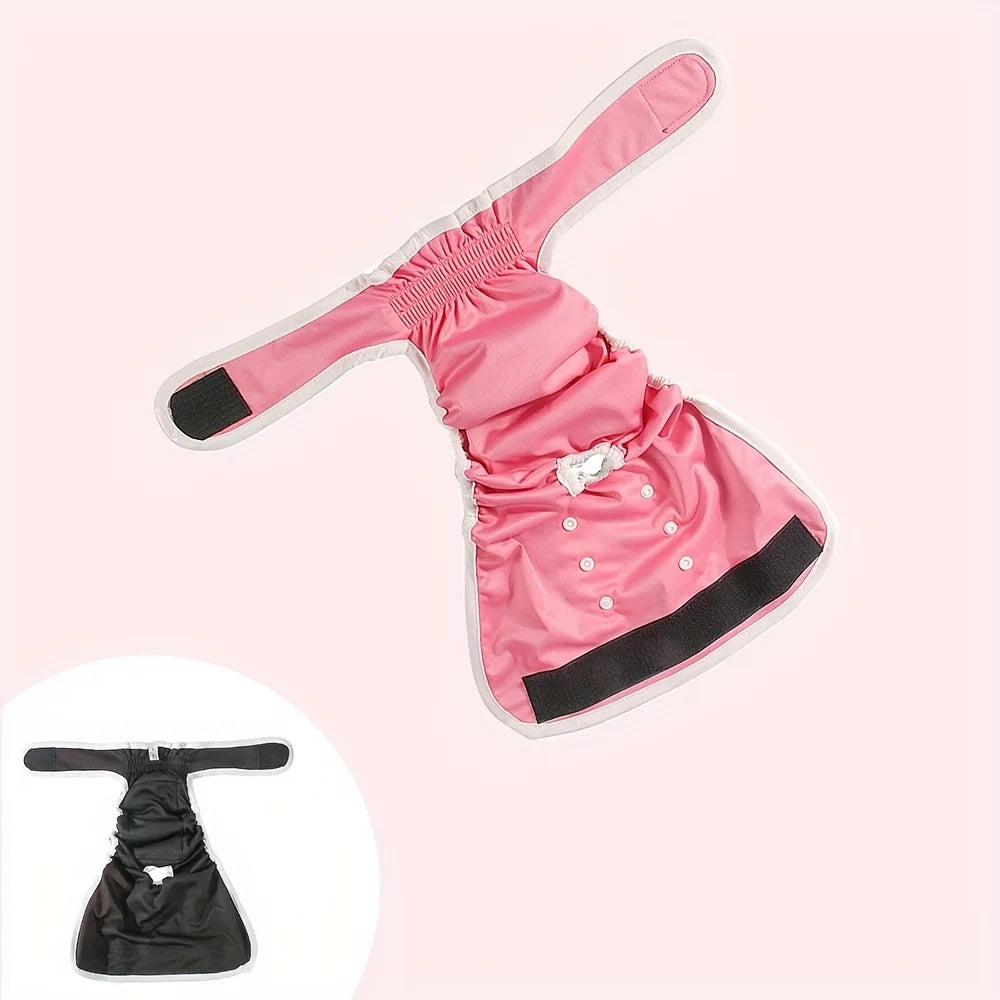 Reusable Dog Period Pants with Adjustable Snaps for Female Dogs