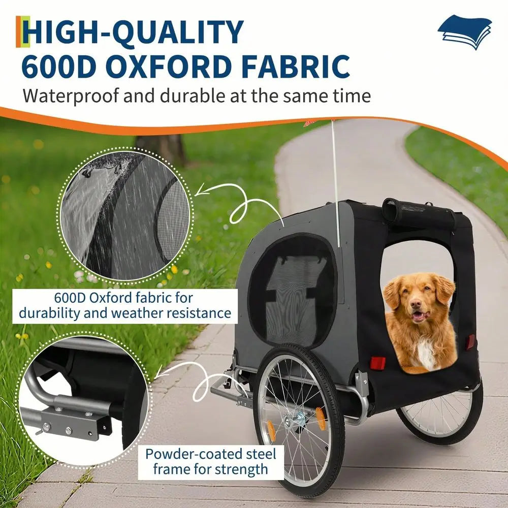 XMSJ Dog Bike Trailer With Quick Release Wheels For Pets
