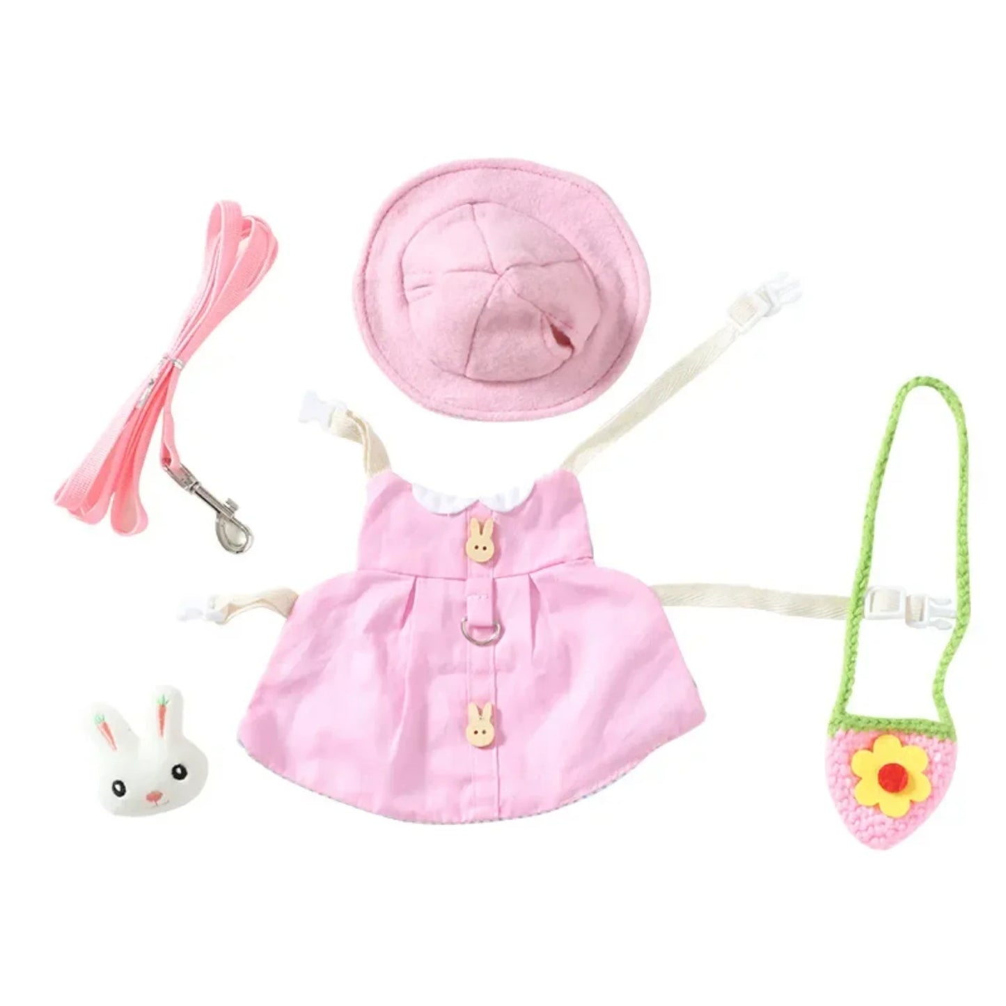 Small Animals Harness Leash Set For Guinea Pigs Rabbits Mice