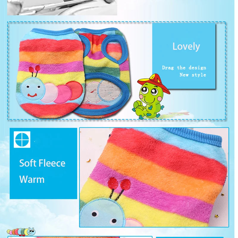 Cute Dog Winter Vest Soft Flannel Puffer Jacket For Dogs
