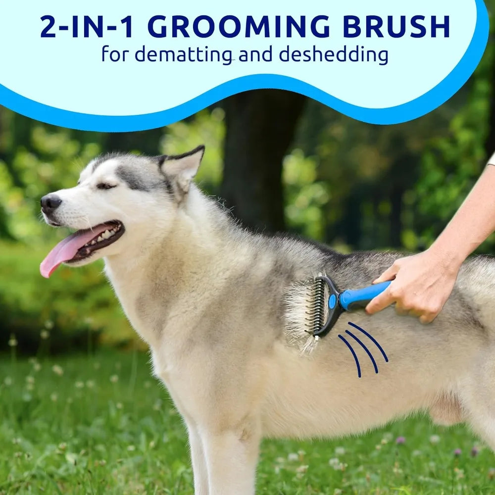 Double Sided Deshedding Brush For Dogs And Cats Long Hair