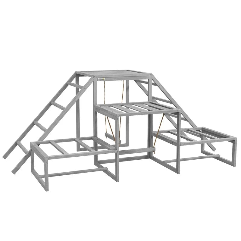 Chicken Coop Swing Set With Perches Ladder Platforms for 10 to 15 Chickens