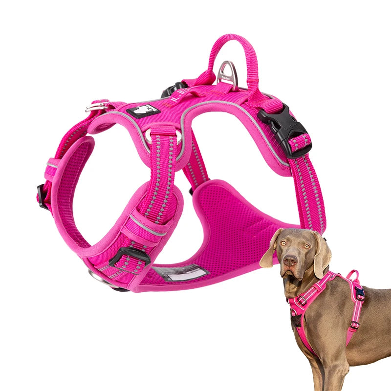 Winhyepet Reflective Training Dog Harness Nylon Padding Vest