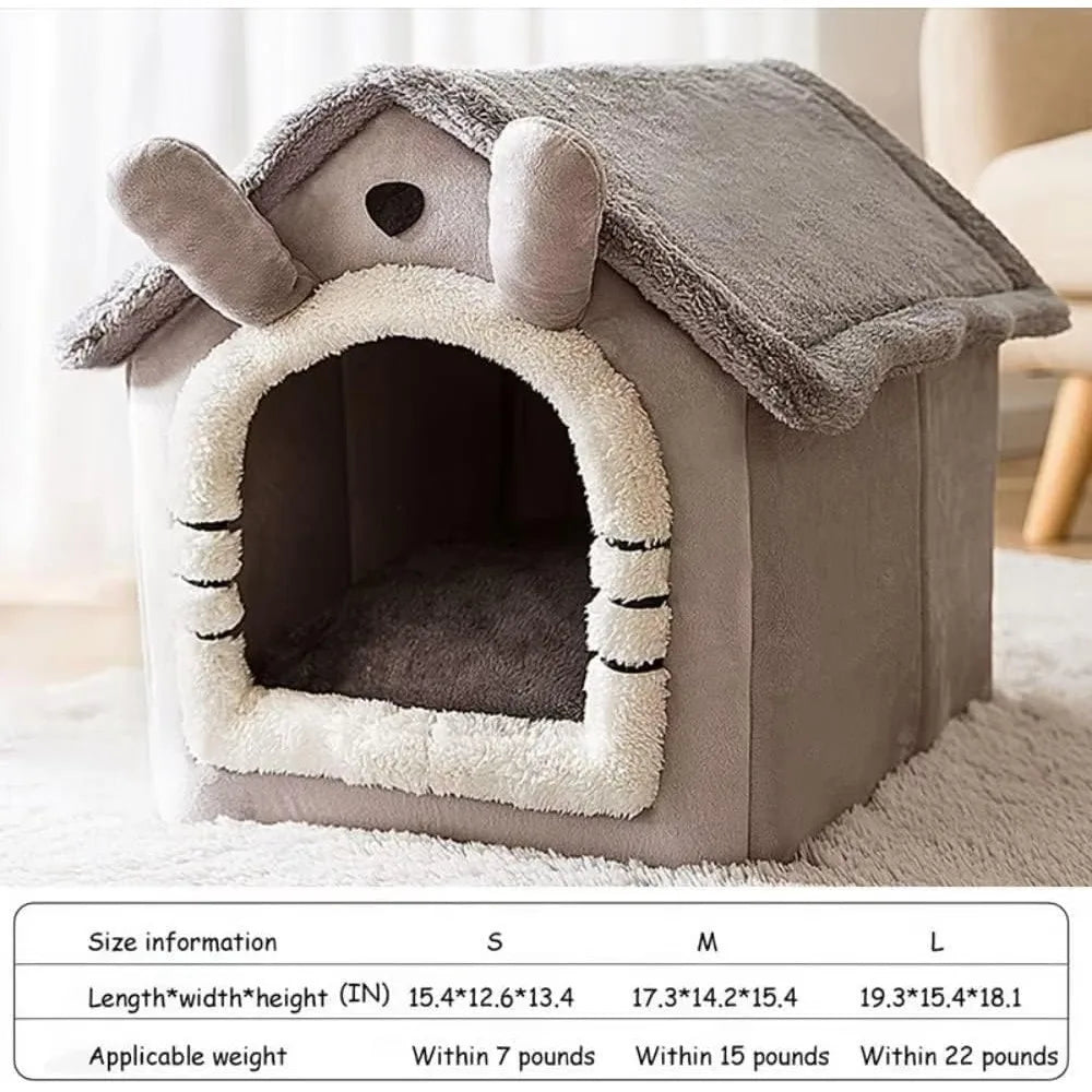 High Concerned Dog House Soft Indoor Enclosed Warm Kennel