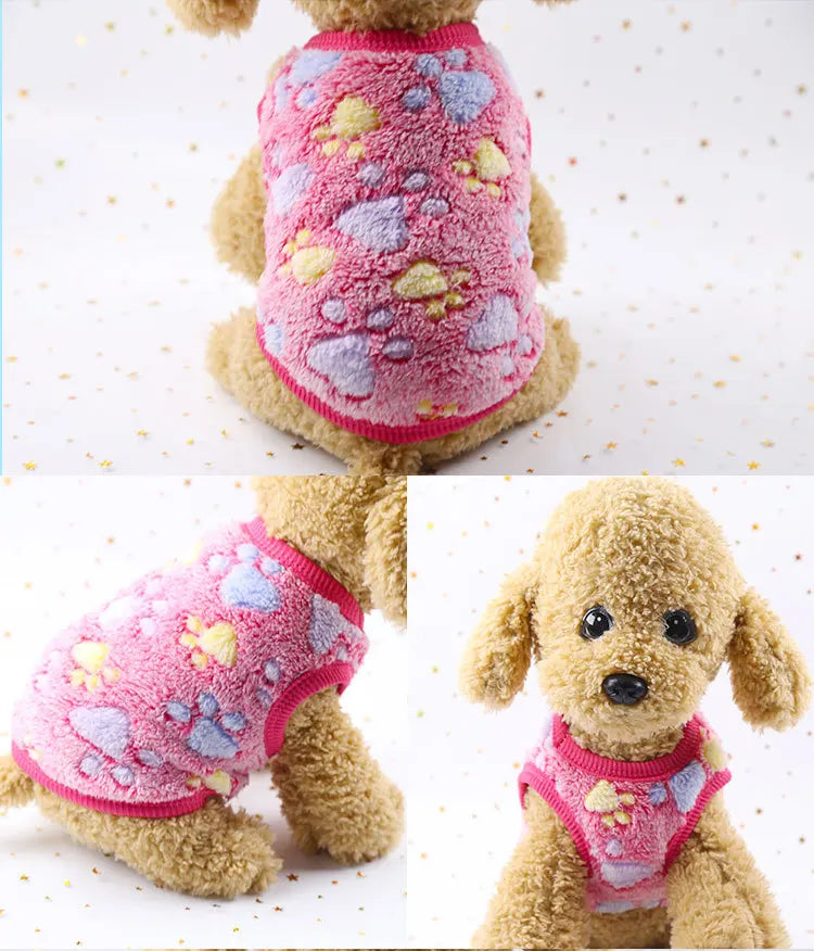 Cute Dog Winter Vest Soft Flannel Puffer Jacket For Dogs