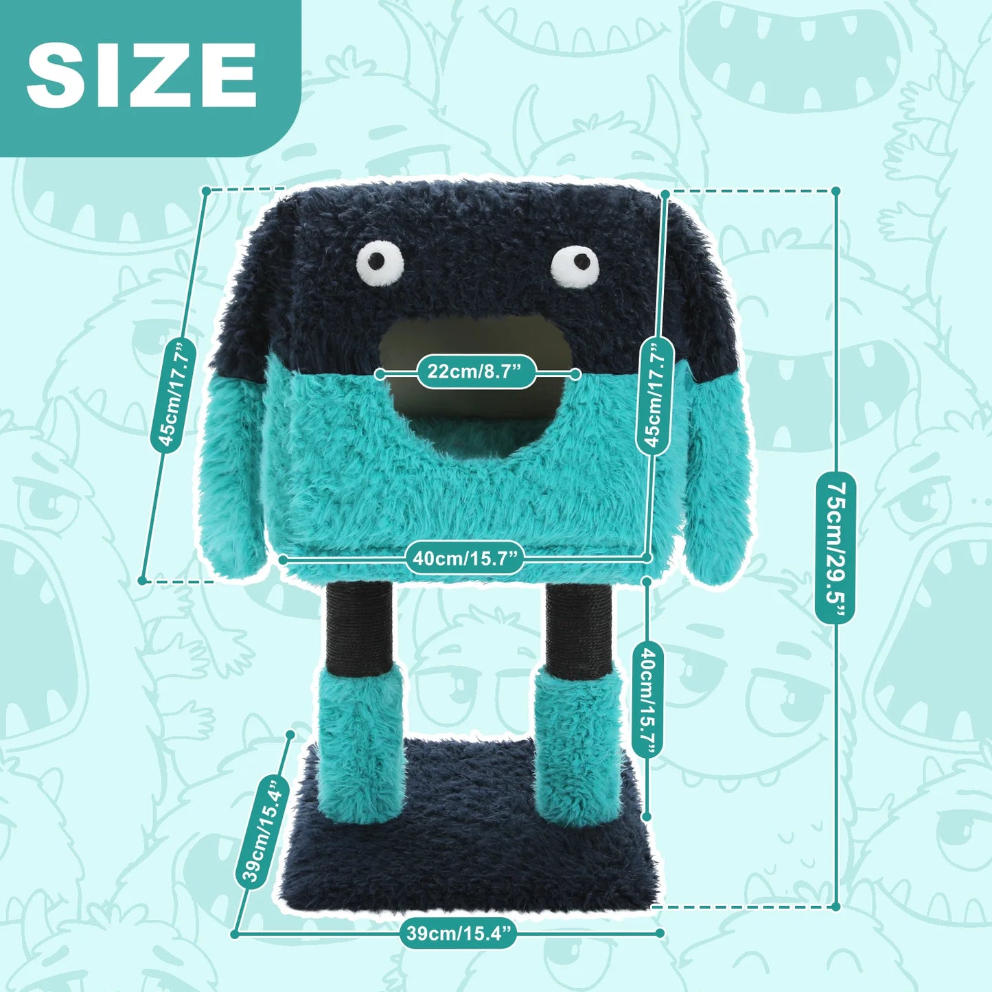 PAWZ Road Monster Series Cat Tree Tower Plush Condo