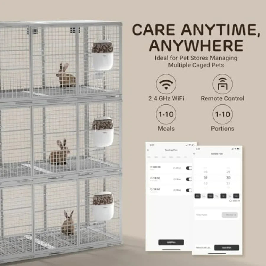 Hign-concerned Smart WiFi Remote-Controlled Timed-Feeding Cage Feeder Rabbits Cats Hamsters